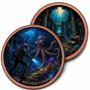 Monete Commemorative delle Ruine dell'Atlantis, Set da 2 Pezzi, Artigianato in Metallo con Capsula Infinity e Scatola Portamonete - Product Image 3