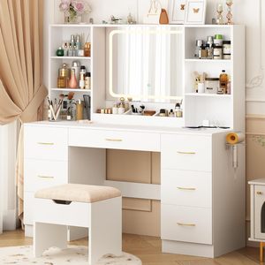 Tùy chỉnh tủ quần áo bằng gỗ Bảng với LED ánh sáng Gương Đồ nội thất nhà cho cô gái cho phòng ngủ hoặc trường học-amazon tùy chỉnh - Product Image 3