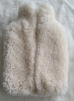 Housse de bouteille d'eau chaude en peau de mouton marron, best-seller, en fourrure d'agneau, en peau de mouton