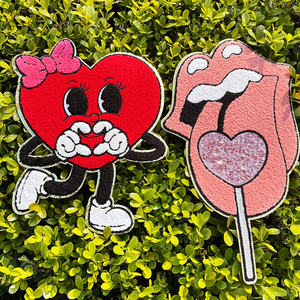 Cadeau de saint valentin 2025 paillettes <span class=keywords><strong>Patch</strong></span> amour/Xoxo/être mien/arc/coeur fer sur saint valentin Chenille patchs pour vêtements - Product Image 2