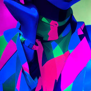 Impresión de Arte de Tinta de Neón de Anime Personalizada, Póster de Papel Fluorescente, Impresiones de <span class=keywords><strong>Manga</strong></span>, Ilustración Digital, Decoración de Pared para el Hogar del Artista - Product Image 4