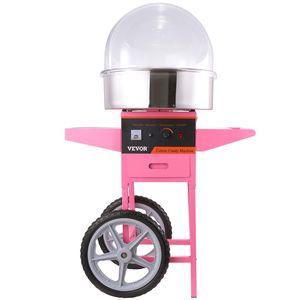 Cuenco de acero inoxidable para hacer dulces de algodón comercial eléctrico de 1000W, cajón de cuchara de azúcar, carro rosa, cubierta de burbujas, escudo para niños - Product Image 1