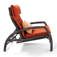 Chaise longue d'extérieur en osier pour hôtel, jardin, terrasse, piscine, repos de midi, style nordique, pliable et télescopique