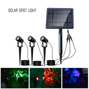 Focos solares para exteriores, 3 focos Led para iluminación de paisaje, verde/azul/rojo, 3 en 1, luz de jardín impermeable Ip65 con energía <span class=keywords><strong>Solar</strong></span> - Product Image 2