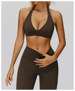 Meilleures ventes : Haut de sport dos nu à bretelles croisées pour femme, en nylon très élastique, soutien-gorge de sport populaire à maintien doux et amovible - Product Image 5