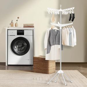 Séchoir à linge pliable multifonctionnel Bras de suspension rotatifs pour la maison, l'extérieur, le voyage et le salon en tissu métallique - Product Image 1