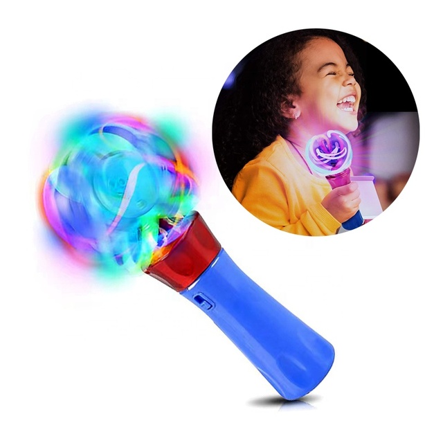 New Plastic Light up Flashing Led Toy Spinning Lights Toys Led Handheld Wand Novelties Gift for Kids Halloween Xmas Easter Party