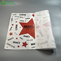 Feuilles de papier alimentaire enduites anti-graisse avec logo personnalisé pour emballages de burgers, pain, biscuits, utilisation en boulangerie, café et restaurant
