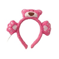 Super adorable peluche tridimensionnelle grenouille à fourrure mignonne dessin animé lapin fraise ours visage épingle à cheveux bandeau pour femmes