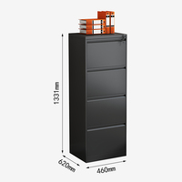 Elegante Archivador Vertical Metálico Blanco de 4 Cajones con Cerradura - Diseño Moderno para Oficina en Casa, Escuela, Uso Eficiente de Documentos