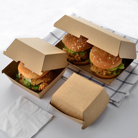 Boîte à hamburger jetable de qualité alimentaire, emballage alimentaire en carton ondulé, boîte à burger avec logo