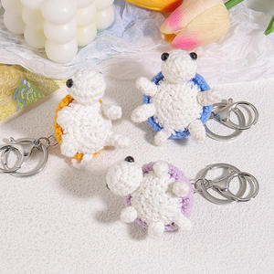 Porte-clés mini tortue au crochet fait main, pendentif animal tricoté mignon, décoration de sac pour <span class=keywords><strong>femme</strong></span>, jouet sensoriel, cadeau, vente en gros - Product Image 2