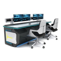 Station de travail LED du centre de commande de la console de bureau personnalisée
