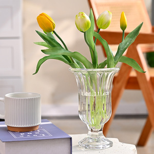 <span class=keywords><strong>Jarrón</strong></span> de Vidrio Transparente Pulido de Estilo Retro de Lujo Ligero, Diseño Minimalista, <span class=keywords><strong>Decoración</strong></span> Floral para Mesas de Comedor y Sala de Estar - Product Image 3