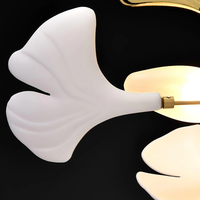 Lustre suspendu sculptural en céramique Art Déco, motif feuille de Ginkgo, style nordique moderne, pour salle à manger, salon, décoration intérieure