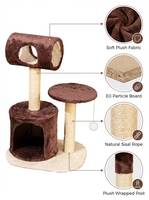 Arbre à chat en velours doux de qualité supérieure avec poteaux à gratter en sisal, structure d'escalade multi-niveaux en peluche pour appartement et salon