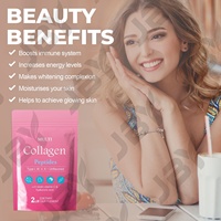 Poudre de collagène hydrolysé JBY, types I, III, V, X, avec acide hyaluronique, biotine, vitamine C, poudre de collagène multi-peptides