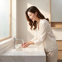 Robinet de lavabo en alliage de zinc gris anthracite pour hôtel, mitigeur monocommande eau chaude et froide pour salle de bain d'appartement