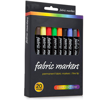 Marqueur de peinture textile permanent non toxique 20 couleurs personnalisé enfants utilisant un marqueur d'art de la mode bricolage t-shirt stylo de peinture sur tissu
