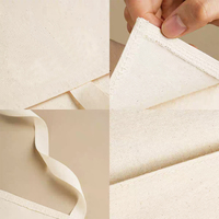 Pochette en coton personnalisée avec logo imprimé OEM, sérigraphie, pour cosmétiques et vêtements, sac cadeau en toile avec rubans, pochette en lin