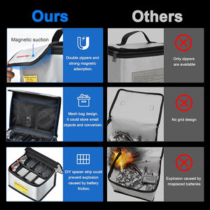 Sac de protection pour batterie Lipo, ignifuge et anti-explosion, grande capacité, pochette de sécurité pour le stockage et la charge - Product Image 6