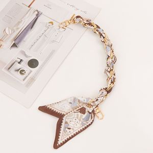 Fashion forward Weave Silk Scarf Bag Charm Keychains Ladies Car Key <b>Ring</b> Purse Decoration Accessory - Product Image 3