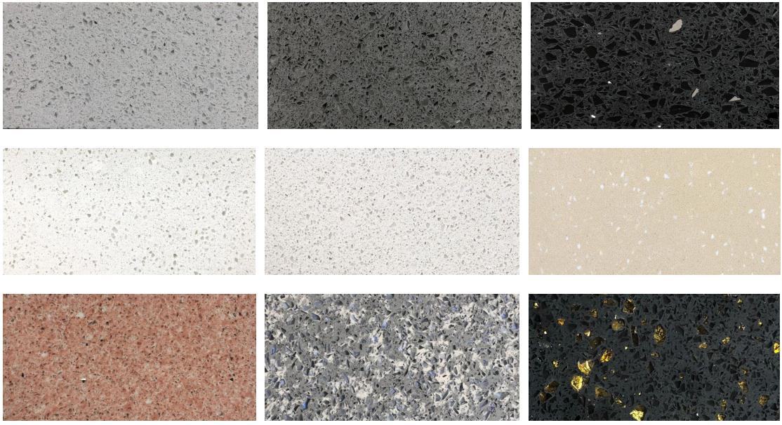 Polished waterproof artificial stone type kitchen countertop  quartz stone vanity tops