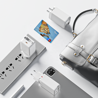 Chargeur rapide PD 65W avec câble USB C rétractable intégré, adaptateur secteur tout-en-un pour téléphones, tablettes, ordinateurs portables