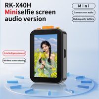 Tragbarer Mini-Selfie-Bildschirm-Monitor 2-Zoll-Display+Audio Eingebauter 850mAh Wiederaufladbarer Akku USB-C-Kabel Magnetisch Kunststoff