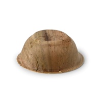 Tazones pequeños redondos de hoja de palma de 275 ml para postres fríos y servicio en heladerías.