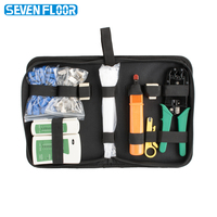 Kit de réparation réseau Handskit RJ45 RJ11 RJ12 avec pince à sertir, dénudeur de fils, connecteurs, testeur de câbles et pince à ressort