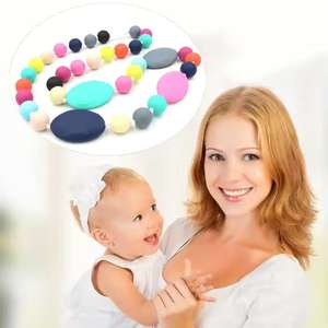 Anneau <span class=keywords><strong>de</strong></span> dentition en silicone <span class=keywords><strong>de</strong></span> qualité alimentaire <span class=keywords><strong>pour</strong></span> bébé, <span class=keywords><strong>collier</strong></span> à mâcher en silicone <span class=keywords><strong>pour</strong></span> enfants, soulage le stress - Product Image 4