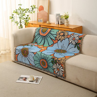 Couverture tissée pour le camping, les loisirs aériens et les activités de plein air, motif floral américain, approvisionnement transfrontalier
