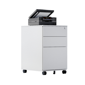 Thép di động bệ Tủ hồ sơ văn phòng dưới bàn trượt ngăn kéo lưu trữ tủ khóa Khóa Trắng 3 ngăn kéo bên mở cửa - Product Image 6