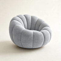 Fauteuil inclinable en fausse fourrure de mouton, couleur crème, canapé ergonomique en forme de citrouille, mobilier moderne pour petit appartement
