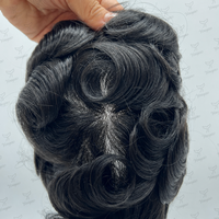 Prothèse capillaire pour hommes en gros, ultra-fine, 0,04-0,06 mm, en V, 100 % cheveux humains, base en PU, ligne de cheveux invisible, densité personnalisée