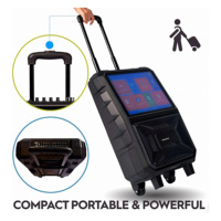 Enceinte de karaoké portable pour cinéma maison avec écran tactile de 14 pouces, système Android WiFi, batterie rechargeable, chariot