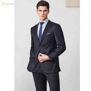 Abito da Uomo di Lusso su Misura |   Smoking da Sposo in Misto Lana Premium a 2 Pezzi |   Abbigliamento Professionale su Misura per il Business - Product Image 3