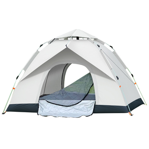 Tente de camping familiale automatique pour 3-4 personnes avec revêtement argenté UPF50+, tente légère et portable pour la randonnée et les pique-niques - Product Image 6