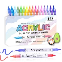 Marqueurs acryliques professionnels double pointe Graffiti Permanent 120 couleurs pour l'art et la peinture