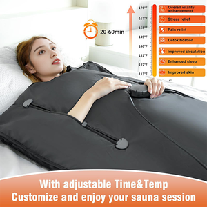 بطانية ساونا متنقلة مقاومة للماء للتدفئة بال أشعة تحت الحمراء للتخسيس والتخلص من السموم مزودة بنظام إغلاق خالٍ من emf - Product Image 2