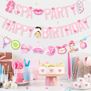 Guirnalda <span class=keywords><strong>de</strong></span> Papel con Diseño <span class=keywords><strong>de</strong></span> Spa Huancai, Pancarta <span class=keywords><strong>de</strong></span> Feliz Cumpleaños, Decoración <span class=keywords><strong>de</strong></span> <span class=keywords><strong>Maquillaje</strong></span> y Cosméticos, para Fiestas <span class=keywords><strong>de</strong></span> Pijamas <span class=keywords><strong>de</strong></span> Niñas - Product Image 5