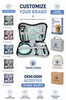 Kit de toilettage portable pour animaux de compagnie 8-en-1, ensemble de brosses pour chiens et chats, brosse lissante autonettoyante, coupe-ongles en acier inoxydable pour les soins à domicile