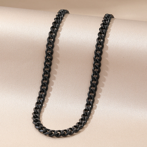 Collana a Catena Cubana Stile Punk in Acciaio Inossidabile per Uomo e Donna, Tono Oro Nero Vintage, Metallo Solido - Product Image 4