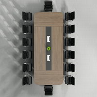 Salle de réunion personnalisée de luxe moderne table de conférence en bois de bonne qualité table de réunion blanche avec HDMI