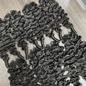Extensions de <span class=keywords><strong>cheveux</strong></span> humains en crochet de qualité 10A, couleur naturelle, 16-24 pouces, boucles birmanes, style bohème sans nœuds, vente en gros - Product Image 2