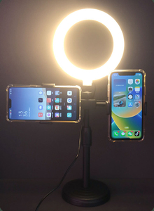 Soporte Doble para Teléfono con Anillo de Luz LED Blanco de 16 cm para Selfies, Trípode Ajustable para Video, 3 Colores, Luz de 6 Pulgadas, Precio Económico, Gran Venta - Product Image 6