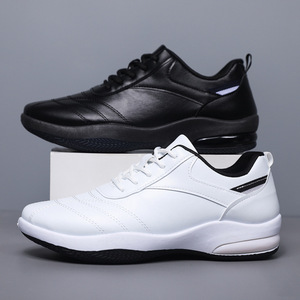 Мужские белые легкие кроссовки для фитнеса и прогулок, верх из синтетической кожи, на шнуровке, подошва из ПВХ, спортивная повседневная обувь - Product Image 4