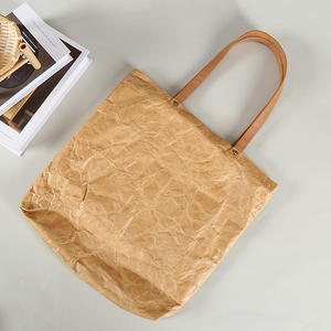 Eco-Friendly Kraft <b>Tyvek</b> <b>Paper</b> Bag with Leather Handle for Daily Life for Shopping - Product Image 5