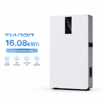Batterie solaire LiFePO4 d'extérieur TIANON de qualité A, cellules 314Ah, 51.2V, basse tension, IP65, compatible CAN, pour système hybride connecté au réseau, fabriquée en Chine